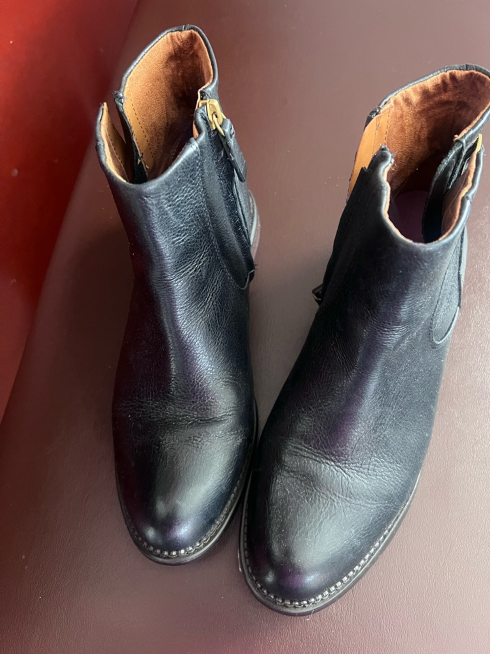 Franco Sarto Black Leather Women's Ankle Booties